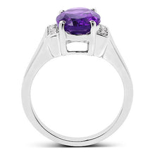 Load image into Gallery viewer, 3.12 Carat Genuine Amethyst and White Topaz .925 Sterling Silver Ring