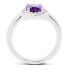 Load image into Gallery viewer, 1.68 Carat Genuine Amethyst and White Topaz .925 Sterling Silver Ring