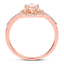 Load image into Gallery viewer, 0.54 Carat Genuine Morganite and White Diamond 14K Rose Gold Ring