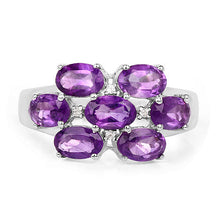 Load image into Gallery viewer, 3.05 Carat Genuine Amethyst and White Topaz .925 Sterling Silver Ring