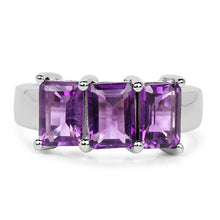 Load image into Gallery viewer, 2.85 Carat Genuine Amethyst .925 Sterling Silver Ring