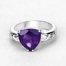 Load image into Gallery viewer, 2.71 Carat Genuine Amethyst and White Topaz .925 Sterling Silver Ring