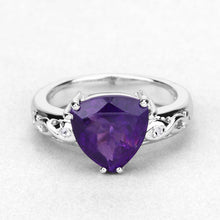 Load image into Gallery viewer, 2.71 Carat Genuine Amethyst and White Topaz .925 Sterling Silver Ring