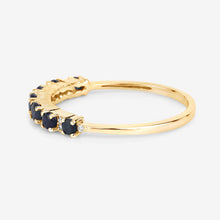 Load image into Gallery viewer, 0.43 Carat Genuine Blue Sapphire and White Diamond 14K Yellow Gold Ring