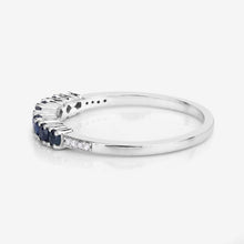 Load image into Gallery viewer, 0.45 Carat Genuine Blue Sapphire and White Diamond 14K White Gold Ring