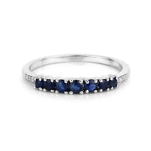 Load image into Gallery viewer, 0.45 Carat Genuine Blue Sapphire and White Diamond 14K White Gold Ring