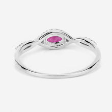 Load image into Gallery viewer, 0.40 Carat Genuine Ruby and White Diamond 14K White Gold Ring