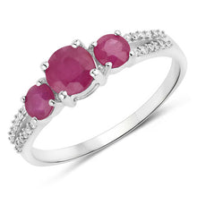 Load image into Gallery viewer, 1.02 Carat Genuine Ruby and White Diamond 14K White Gold Ring