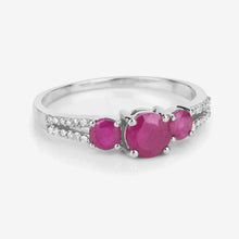 Load image into Gallery viewer, 1.02 Carat Genuine Ruby and White Diamond 14K White Gold Ring