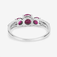 Load image into Gallery viewer, 1.02 Carat Genuine Ruby and White Diamond 14K White Gold Ring