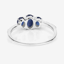 Load image into Gallery viewer, 0.98 Carat Genuine Blue Sapphire and White Diamond 14K White Gold Ring