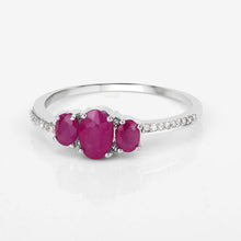 Load image into Gallery viewer, 1.02 Carat Genuine Ruby and White Diamond 14K White Gold Ring