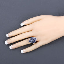 Load image into Gallery viewer, 3.48 Carat Genuine Blue Sapphire and White Zircon .925 Sterling Silver Ring