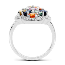 Load image into Gallery viewer, 2.63 Carat Genuine Multi Sapphire .925 Sterling Silver Ring