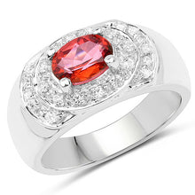 Load image into Gallery viewer, 1.37 Carat Genuine Pink Topaz and White Cubic Zirconia .925 Sterling Silver Ring