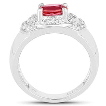 Load image into Gallery viewer, 1.37 Carat Genuine Pink Topaz and White Cubic Zirconia .925 Sterling Silver Ring