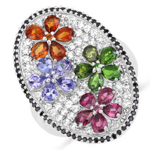 将图片加载到图库查看器,5.01 Carat Genuine Multi Stones .925 Sterling Silver Ring