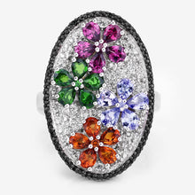 将图片加载到图库查看器,5.01 Carat Genuine Multi Stones .925 Sterling Silver Ring