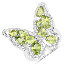 Load image into Gallery viewer, 4.61 Carat Genuine Peridot and White Topaz .925 Sterling Silver Ring