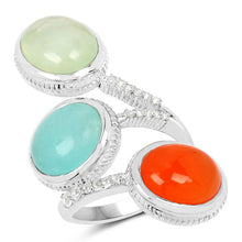 Load image into Gallery viewer, 9.50 Carat Genuine Multi Stone .925 Sterling Silver Ring
