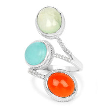 Load image into Gallery viewer, 9.50 Carat Genuine Multi Stone .925 Sterling Silver Ring