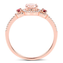 Load image into Gallery viewer, 0.63 Carat Genuine Morganite, Pink Tourmaline and White Diamond 14K Rose Gold Ring