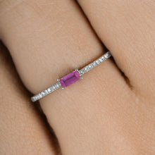 Load image into Gallery viewer, 0.22 Carat Genuine Ruby and White Diamond 14K White Gold Ring