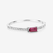Load image into Gallery viewer, 0.22 Carat Genuine Ruby and White Diamond 14K White Gold Ring