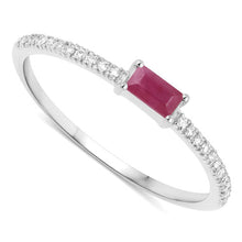 Load image into Gallery viewer, 0.22 Carat Genuine Ruby and White Diamond 14K White Gold Ring