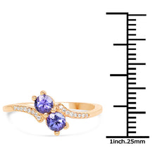 Load image into Gallery viewer, 0.51 Carat Genuine Tanzanite and White Diamond 14K Yellow Gold Ring