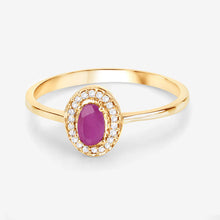 Load image into Gallery viewer, 0.33 Carat Genuine Ruby and White Diamond 14K Yellow Gold Ring