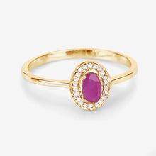 Load image into Gallery viewer, 0.33 Carat Genuine Ruby and White Diamond 14K Yellow Gold Ring