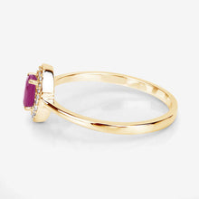 Load image into Gallery viewer, 0.33 Carat Genuine Ruby and White Diamond 14K Yellow Gold Ring