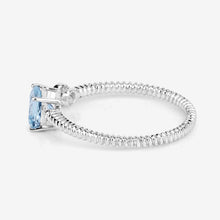 Load image into Gallery viewer, 0.52 Carat Genuine Aquamarine and White Diamond 14K White Gold Ring