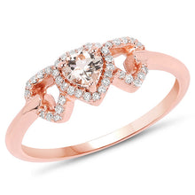 Load image into Gallery viewer, 0.37 Carat Genuine Morganite and White Diamond 14K Rose Gold Ring