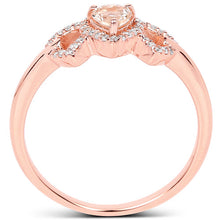 Load image into Gallery viewer, 0.37 Carat Genuine Morganite and White Diamond 14K Rose Gold Ring