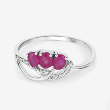 Load image into Gallery viewer, 0.71 Carat Genuine Ruby and White Diamond 14K White Gold Ring
