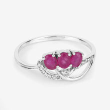 Load image into Gallery viewer, 0.71 Carat Genuine Ruby and White Diamond 14K White Gold Ring