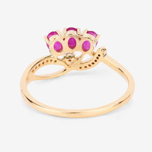 Load image into Gallery viewer, 0.71 Carat Genuine Ruby and White Diamond 14K Yellow Gold Ring