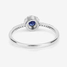 Load image into Gallery viewer, 0.38 Carat Genuine Blue Sapphire and White Diamond 14K White Gold Ring