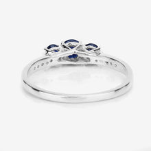 Load image into Gallery viewer, 0.56 Carat Genuine Blue Sapphire and White Diamond 14K White Gold Ring