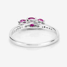 将图片加载到图库查看器,0.61 Carat Genuine Ruby and White Diamond 14K White Gold Ring