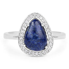 Load image into Gallery viewer, 2.03 Carat Genuine Lapis And White Topaz .925 Sterling Silver Ring