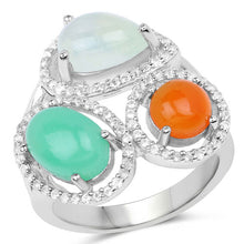 Load image into Gallery viewer, 4.82 Carat Genuine Multi Stone .925 Sterling Silver Ring