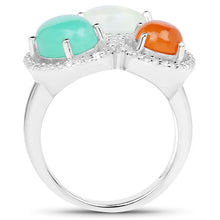 Load image into Gallery viewer, 4.82 Carat Genuine Multi Stone .925 Sterling Silver Ring