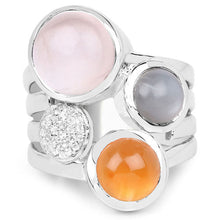 将图片加载到图库查看器,5.96 Carat Genuine Multi Stone .925 Sterling Silver Ring
