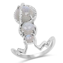 Load image into Gallery viewer, 2.79 Carat Genuine Labradorite And White Topaz .925 Sterling Silver Ring