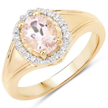 Load image into Gallery viewer, 1.30 Carat Genuine Morganite and White Topaz .925 Sterling Silver Ring