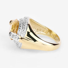 Load image into Gallery viewer, 4.56 Carat Genuine Citrine and White Diamond .925 Sterling Silver Ring