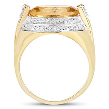 Load image into Gallery viewer, 4.56 Carat Genuine Citrine and White Diamond .925 Sterling Silver Ring